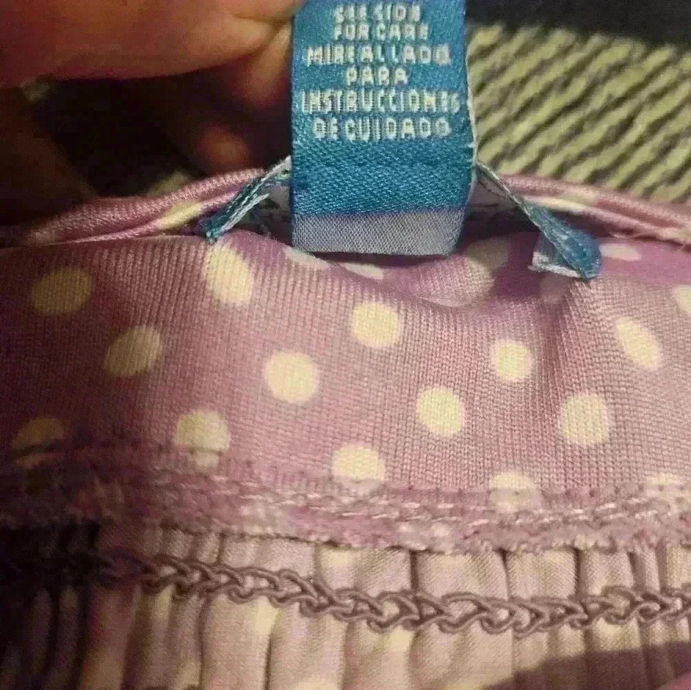 The Children's Place Girls Purple & White Polka Dot Spaghetti Strap Dress Size 5 - Picture 4 of 8